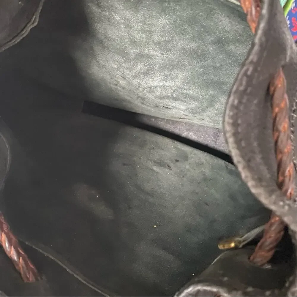 Dooney and Bourke Vintage Black Leather Pebbled Bucket Bag Purse - Picture 14 of 14